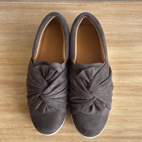 Catherine Malandrino Drapie Suede platform Slip-on, size 8.5 - Picture 2 of 8